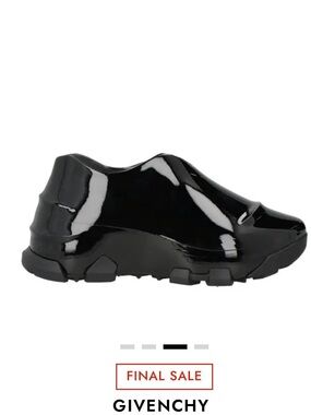 Givenchy Black Patent-Effect Flatform Sneaker